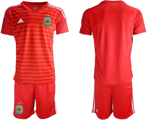 Argentina Blank Red Goalkeeper Soccer Country Jersey